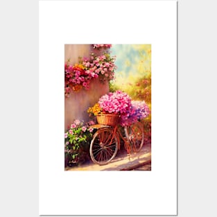 Watercolor bike Posters and Art